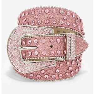 Hot Topic Western Bling Belt Pink with Sparkling Rhinestones Size L/G New!